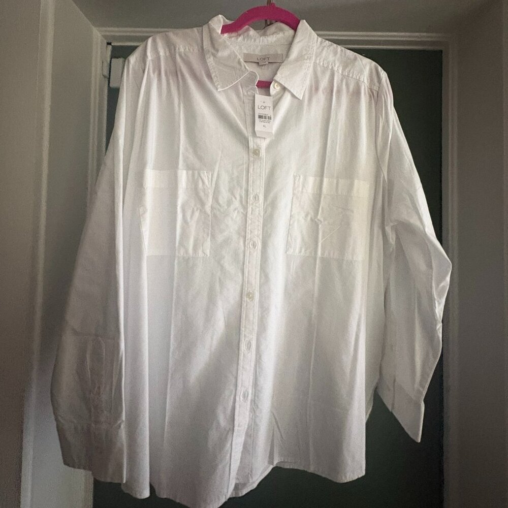 LOFT White Cotton Shirt